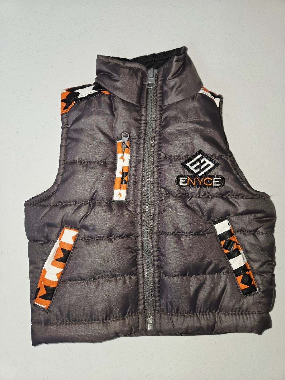 Enyce charcoal gray puffer vest